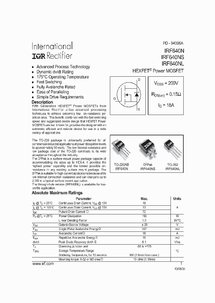 IRF640N_8118095.PDF Datasheet