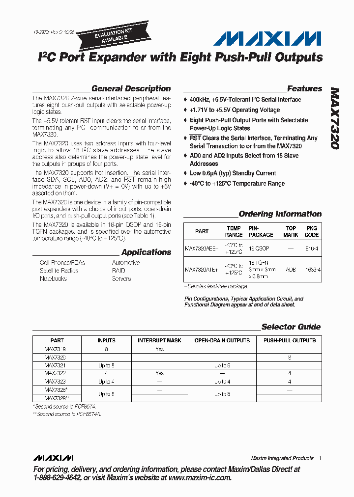 MAX7322_8119067.PDF Datasheet