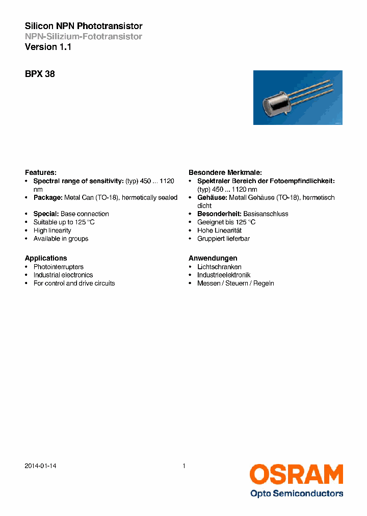 BPX38-4_8124503.PDF Datasheet