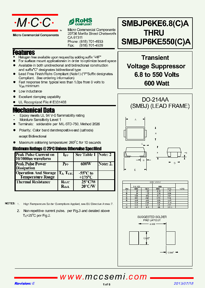SMBJP6KE20CA_8136352.PDF Datasheet