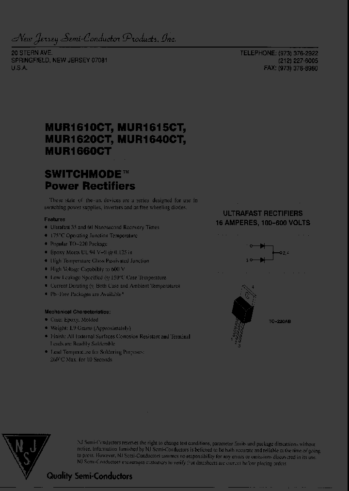 MUR1640CT_8154351.PDF Datasheet