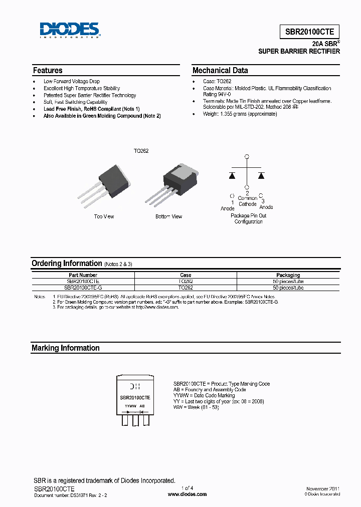 SBR20100CTE_8157180.PDF Datasheet