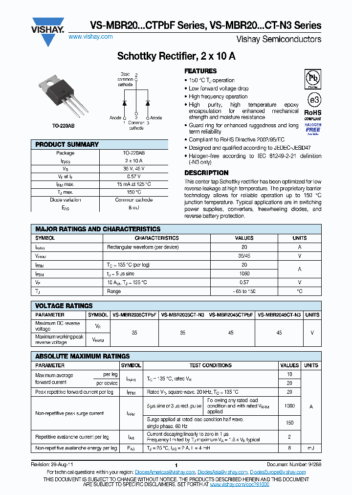 VS-MBR2035CTPBF_8159828.PDF Datasheet