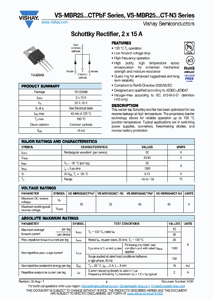 VS-MBR2535CTPBF_8159836.PDF Datasheet