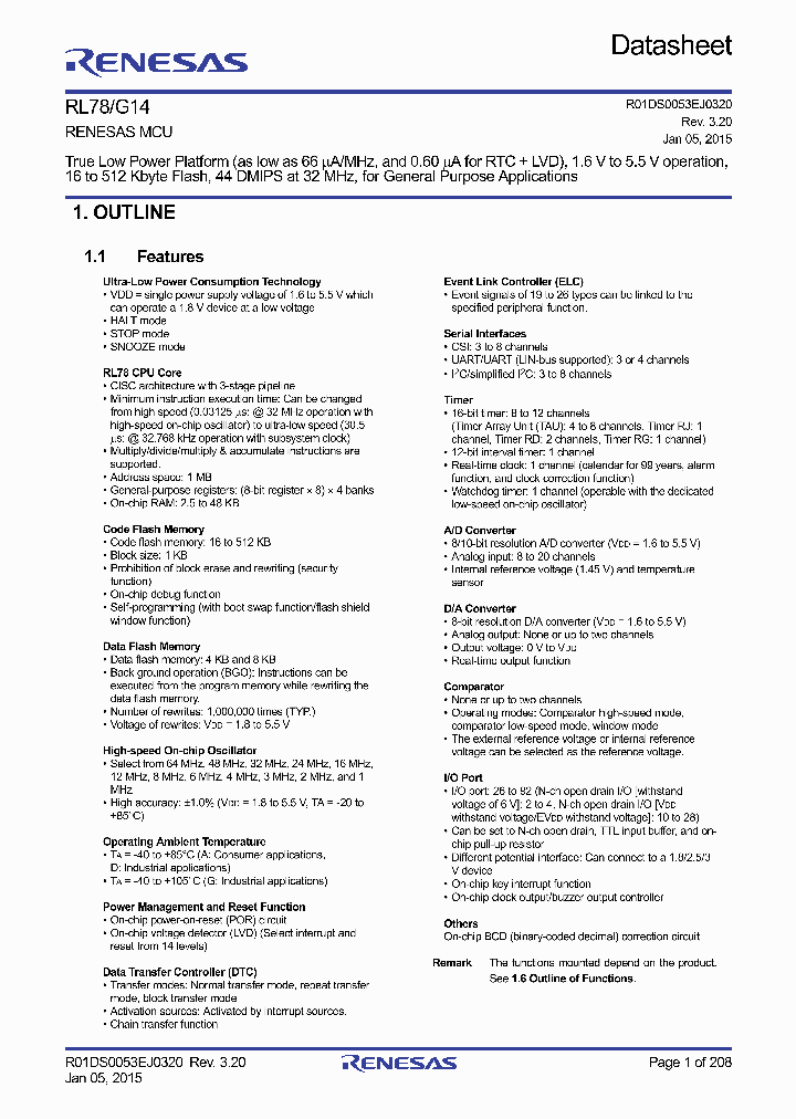 RL78G14-15_8161687.PDF Datasheet