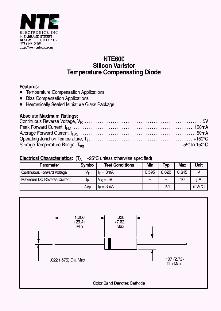 NTE600_8167690.PDF Datasheet