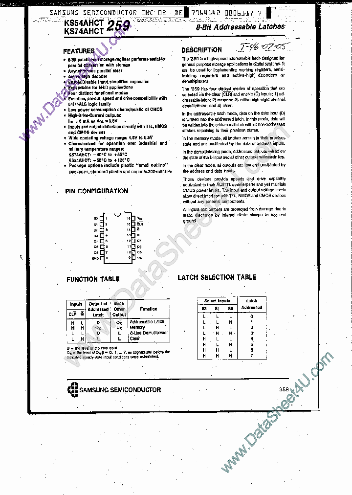 KS74AHCT259_7827676.PDF Datasheet