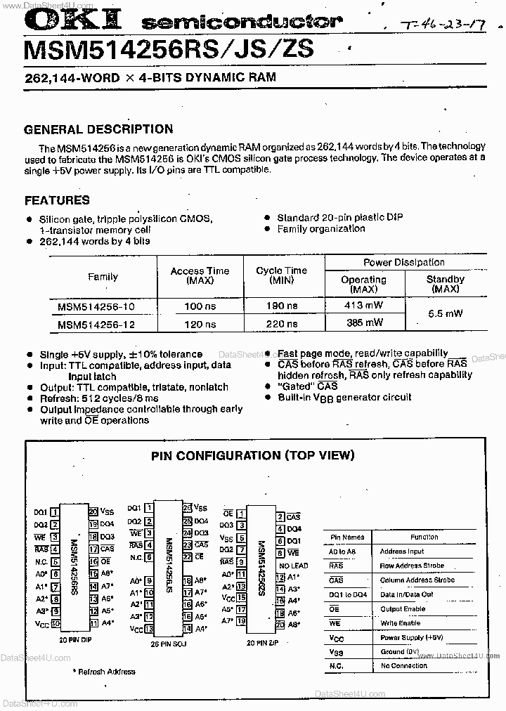 MSM514256JS_7823868.PDF Datasheet