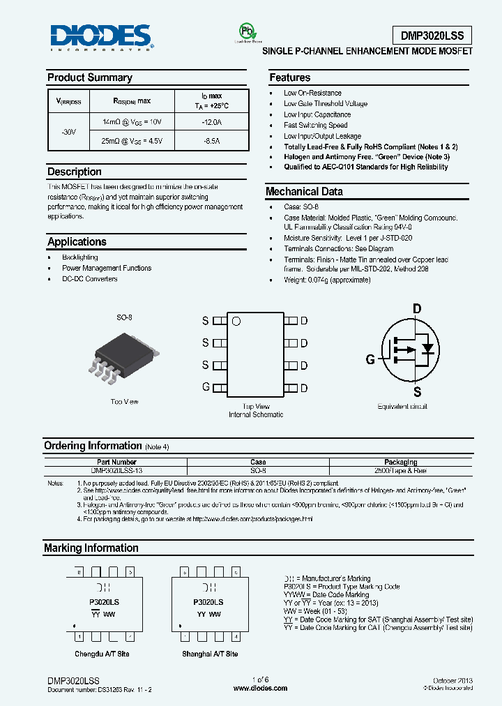 DMP3020LSS-15_8179616.PDF Datasheet