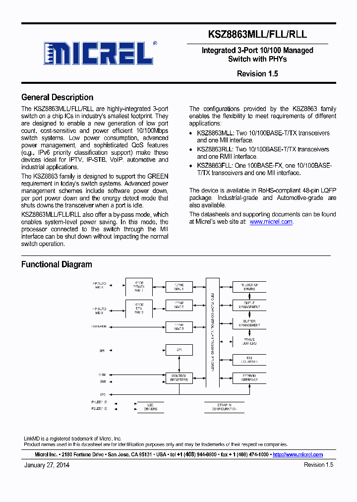 KSZ8863FLLI_8179570.PDF Datasheet