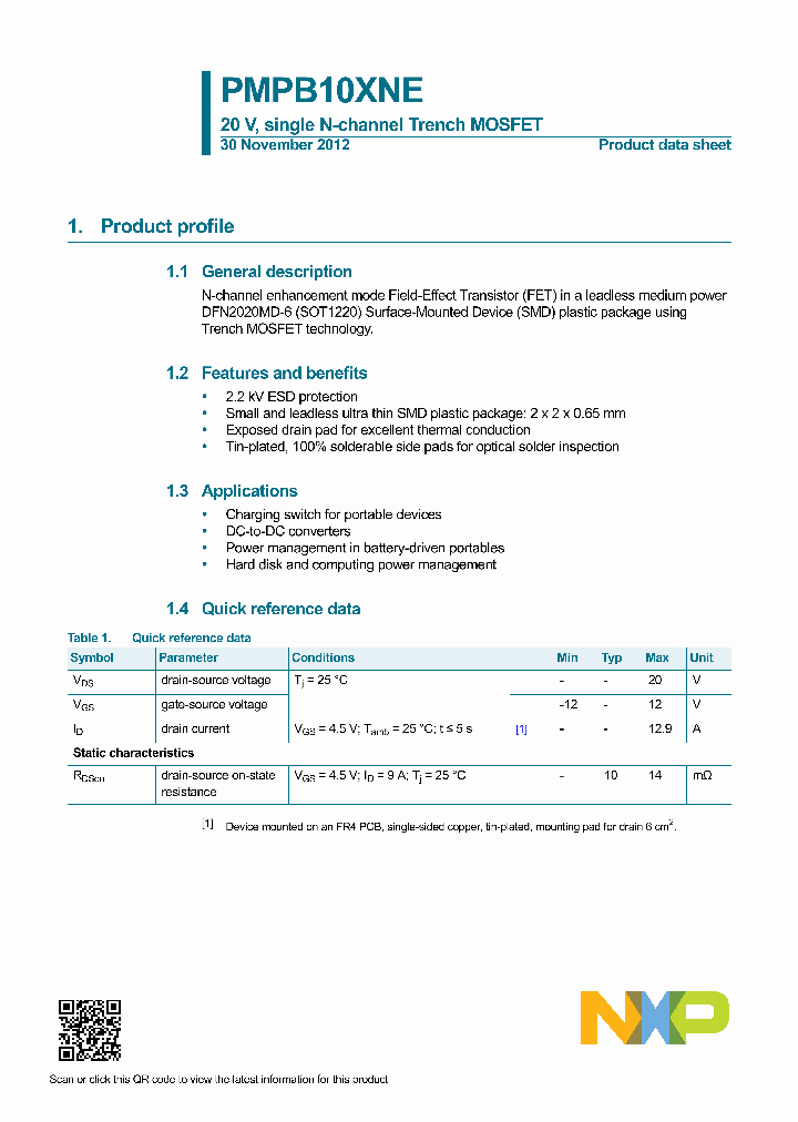 PMPB10XNE_8184264.PDF Datasheet