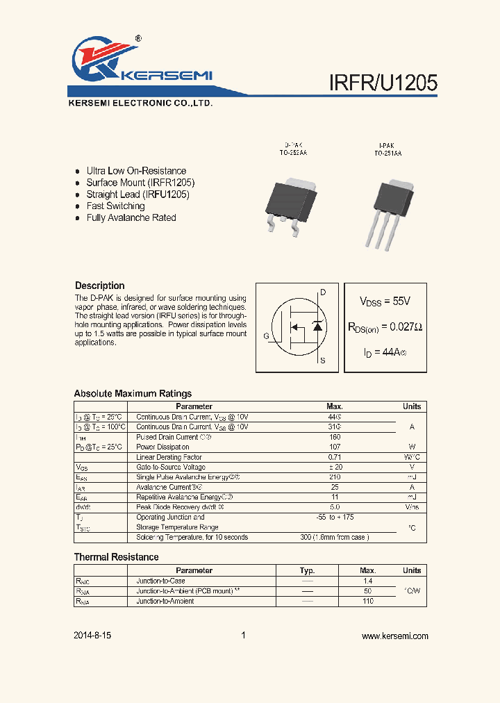 IRFR1205_8188636.PDF Datasheet