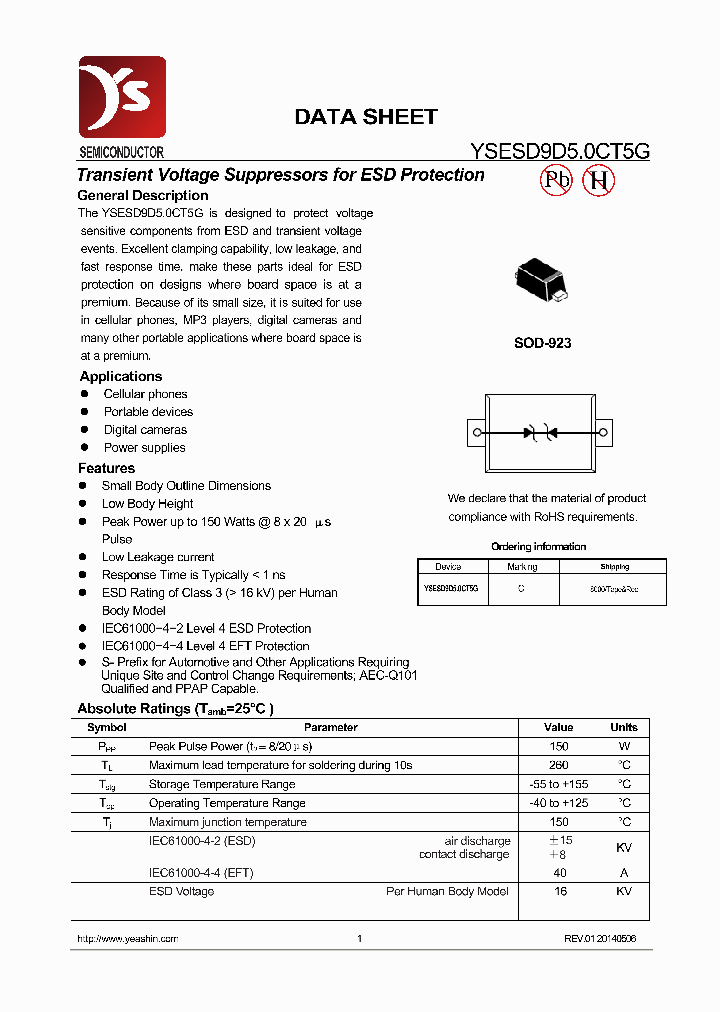 YSESD9D5_8190047.PDF Datasheet