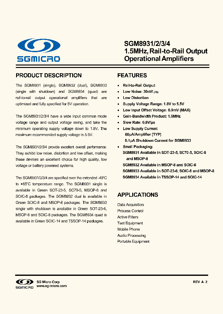SGM8931_8192671.PDF Datasheet