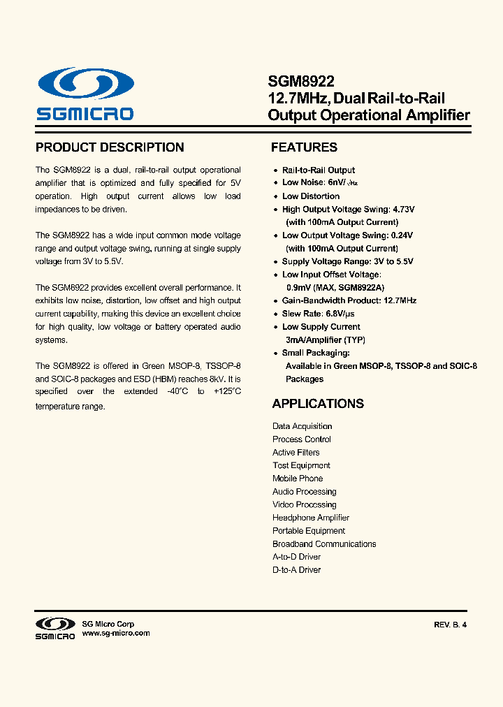 SGM8922A_8192666.PDF Datasheet