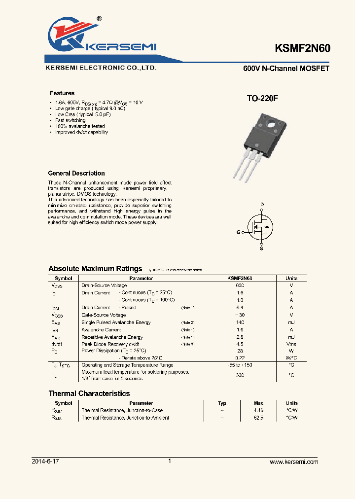 KSMF2N60_8193272.PDF Datasheet