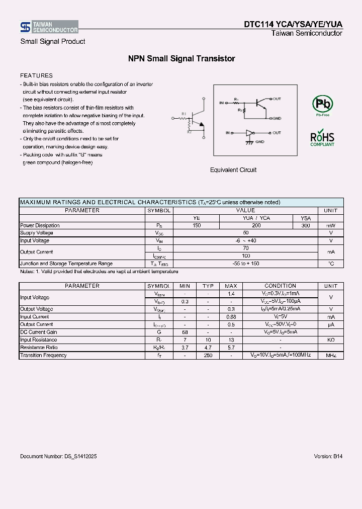 DTC114YUARS_8194216.PDF Datasheet