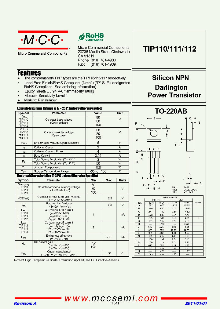 TIP110_8194649.PDF Datasheet