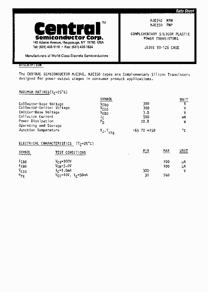 MJE340_8201057.PDF Datasheet