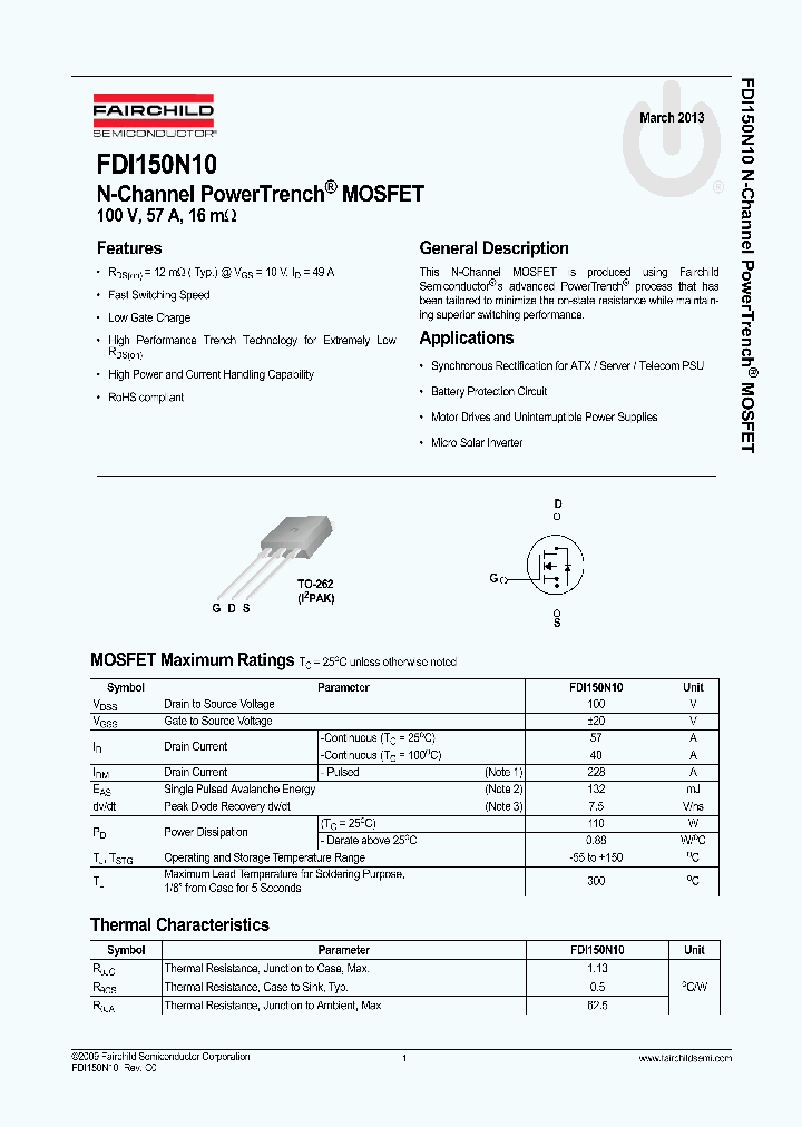 FDI150N10_8209105.PDF Datasheet