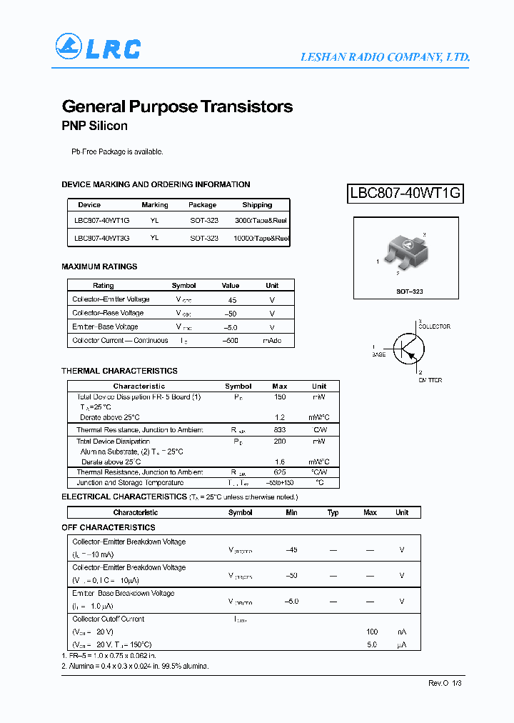 LBC807-40WT1G_8209270.PDF Datasheet