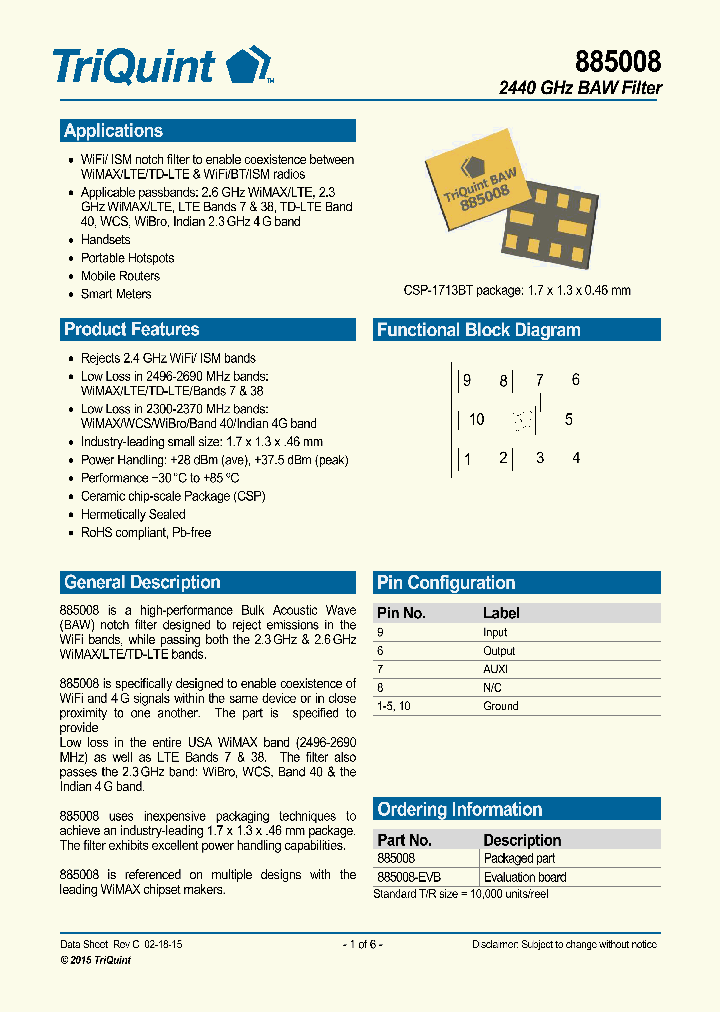 885008-EVB_8210434.PDF Datasheet