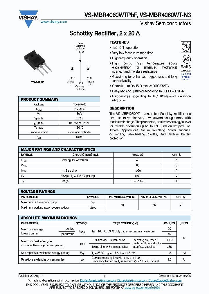 VS-MBR4060WT-N3_8211024.PDF Datasheet