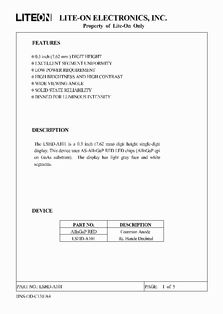 LSHD-A101_8212011.PDF Datasheet
