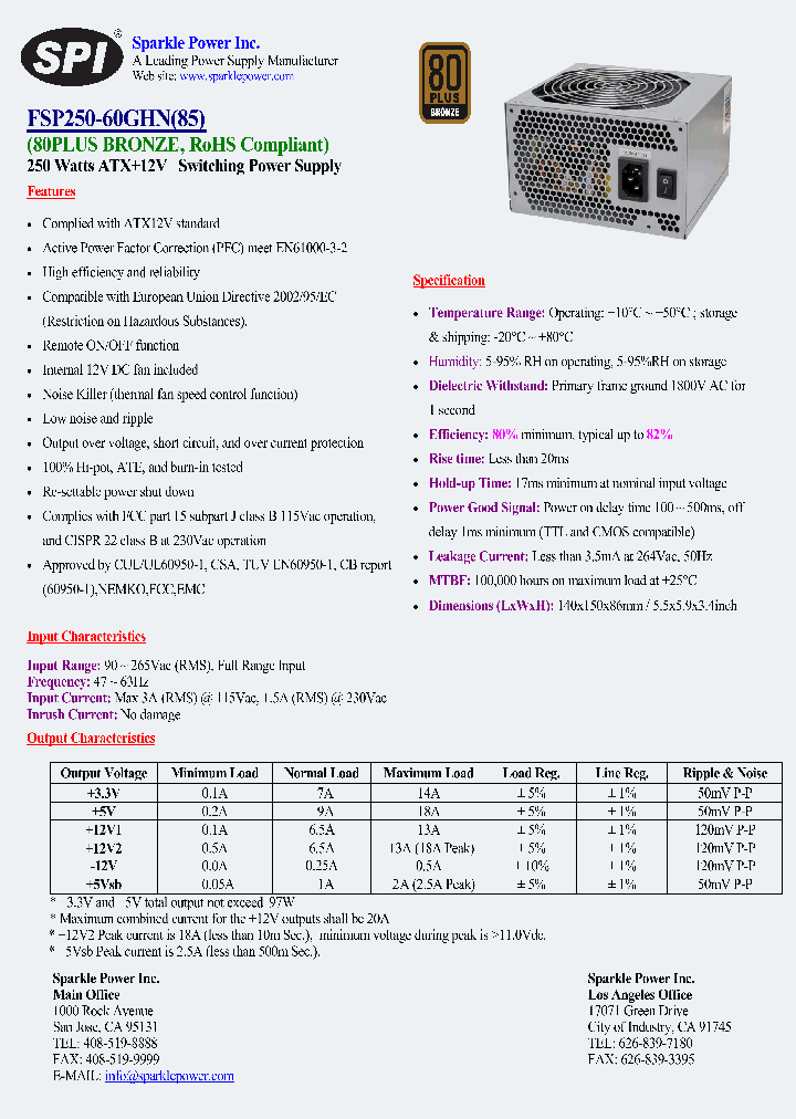FSP250-60GHN85_8212342.PDF Datasheet