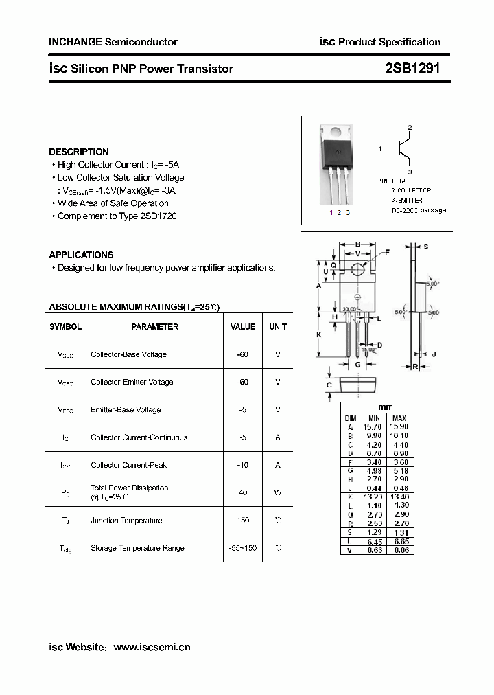 2SB1291_8214261.PDF Datasheet