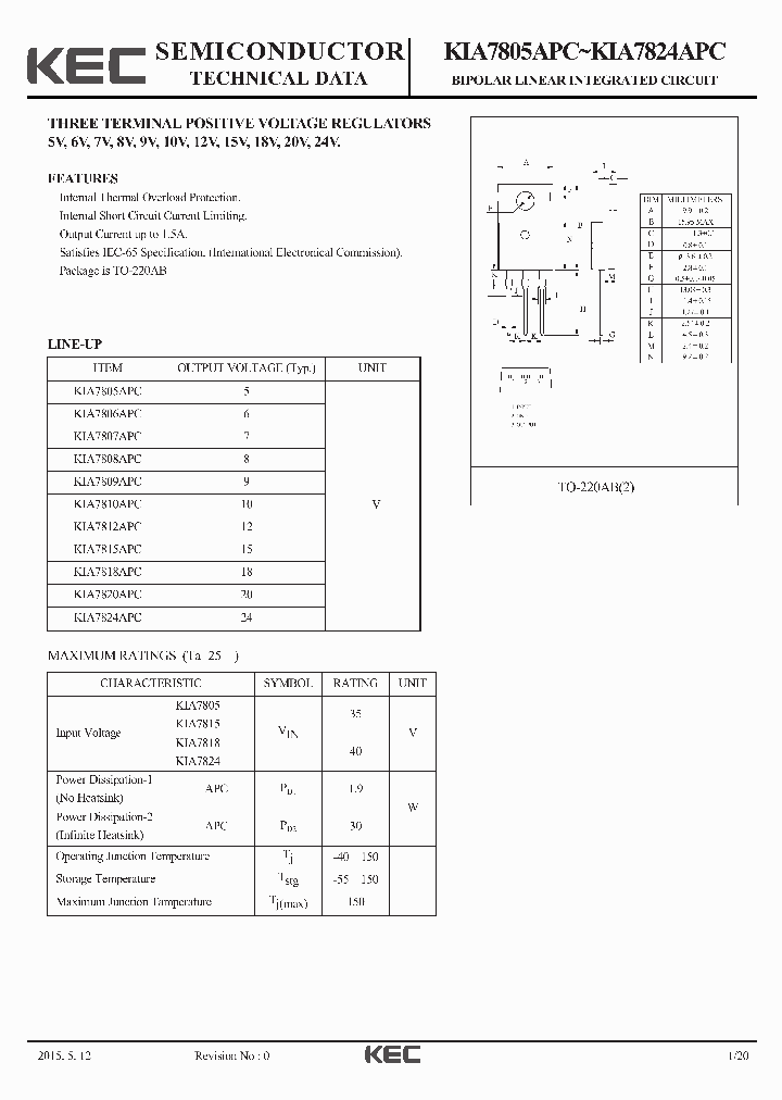 KIA7812APC_8214313.PDF Datasheet