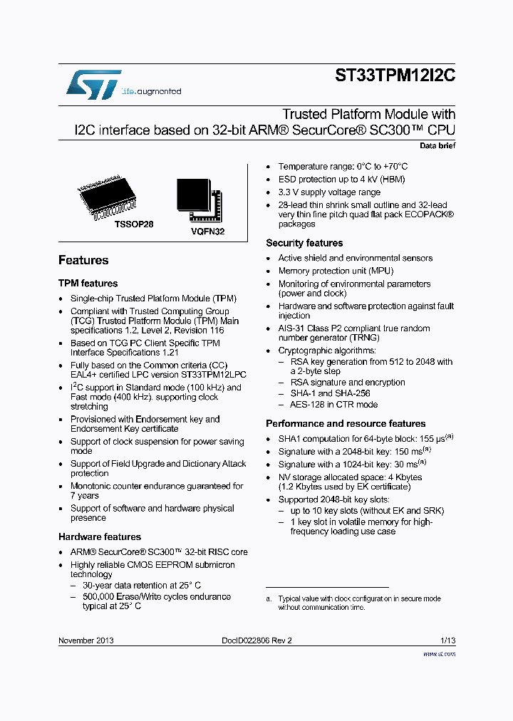 ST33TPM12I2C_8214882.PDF Datasheet