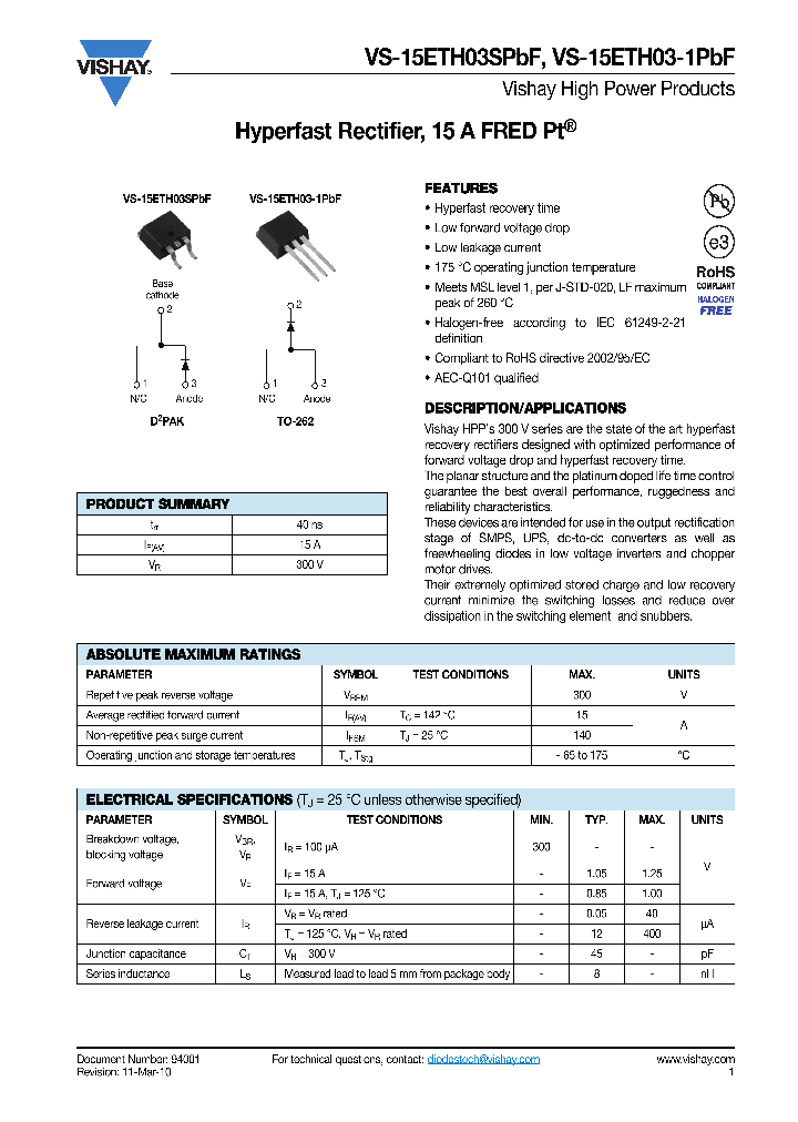 VS-15ETH03-1PBF_8217094.PDF Datasheet