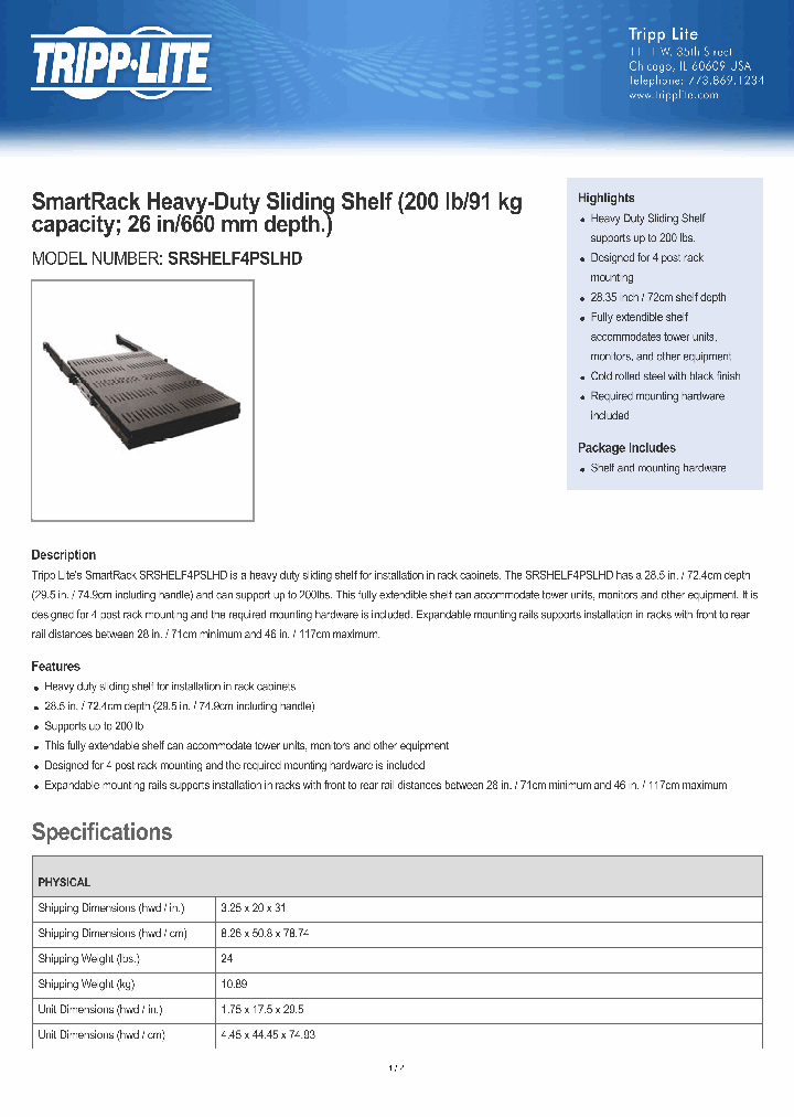 SRSHELF4PSLHD_8223945.PDF Datasheet