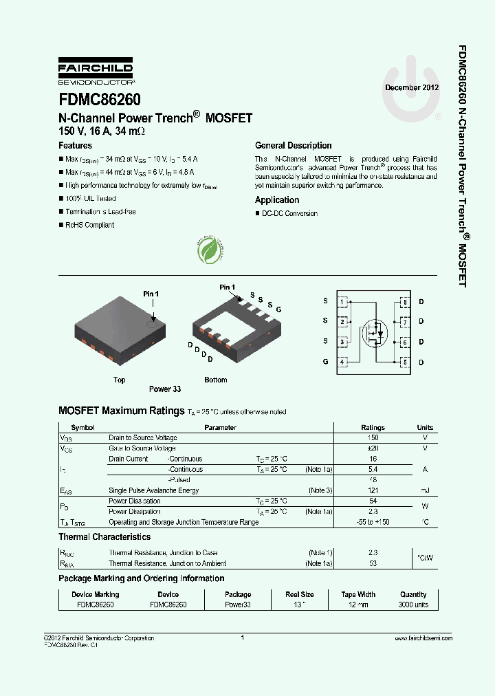 FDMC86260_8225007.PDF Datasheet