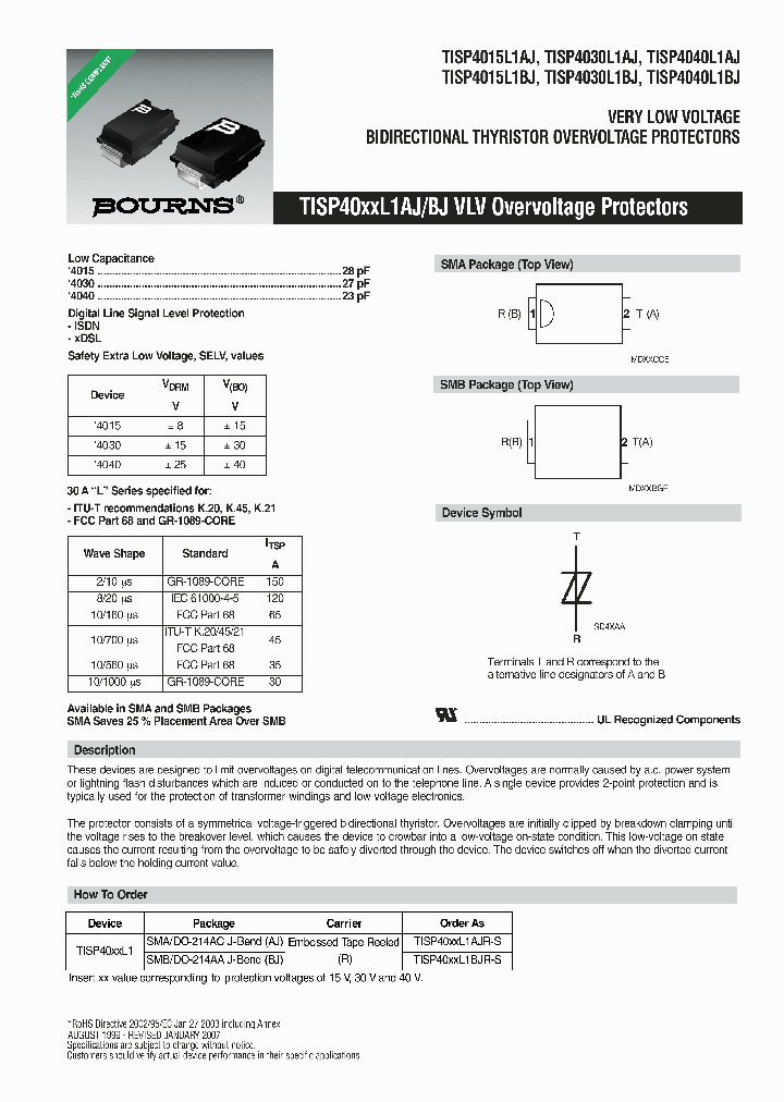 TISP4040L1AJ_8227504.PDF Datasheet
