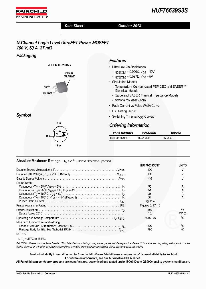 HUF76639S3ST_8228595.PDF Datasheet