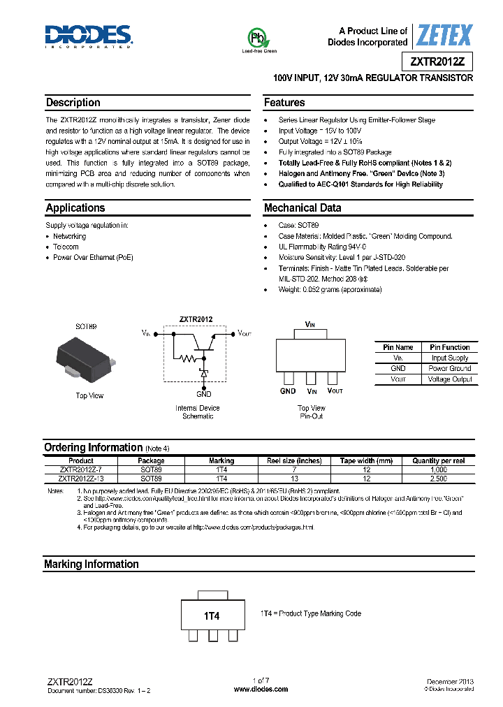 ZXTR2012Z_8230433.PDF Datasheet