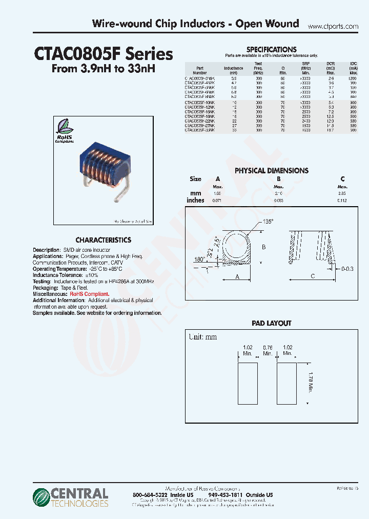 CTAC0805F_8230572.PDF Datasheet