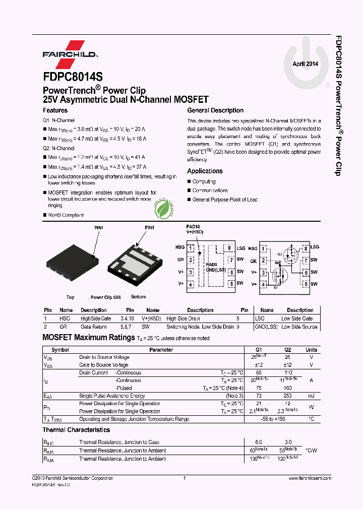 FDPC8014S_8230815.PDF Datasheet
