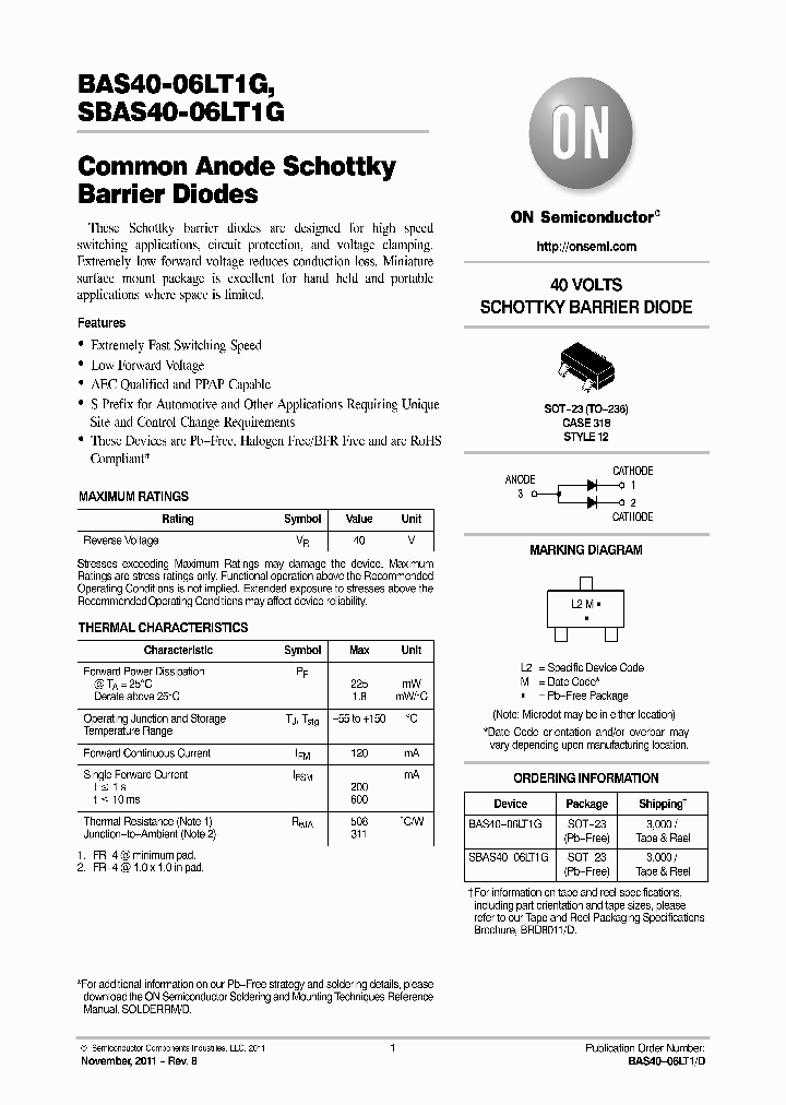 SBAS40-06LT1G_8233220.PDF Datasheet