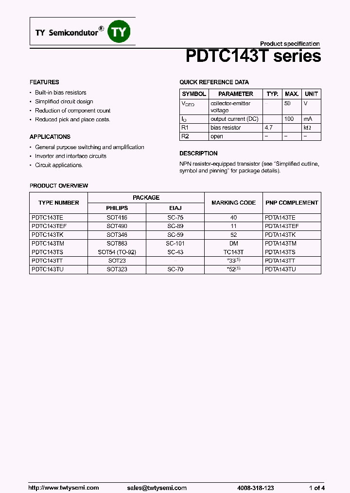 PDTC143TEF_8234785.PDF Datasheet