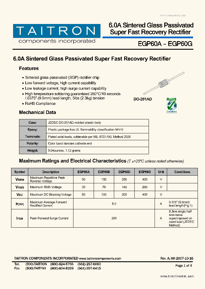 EGP60G_7847266.PDF Datasheet