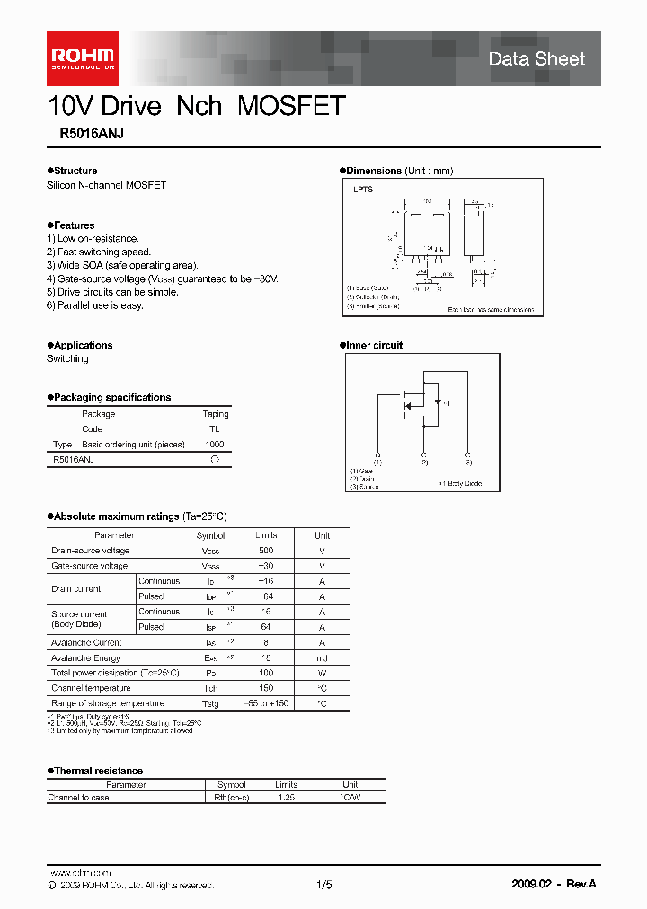 R5016ANJ_8237012.PDF Datasheet