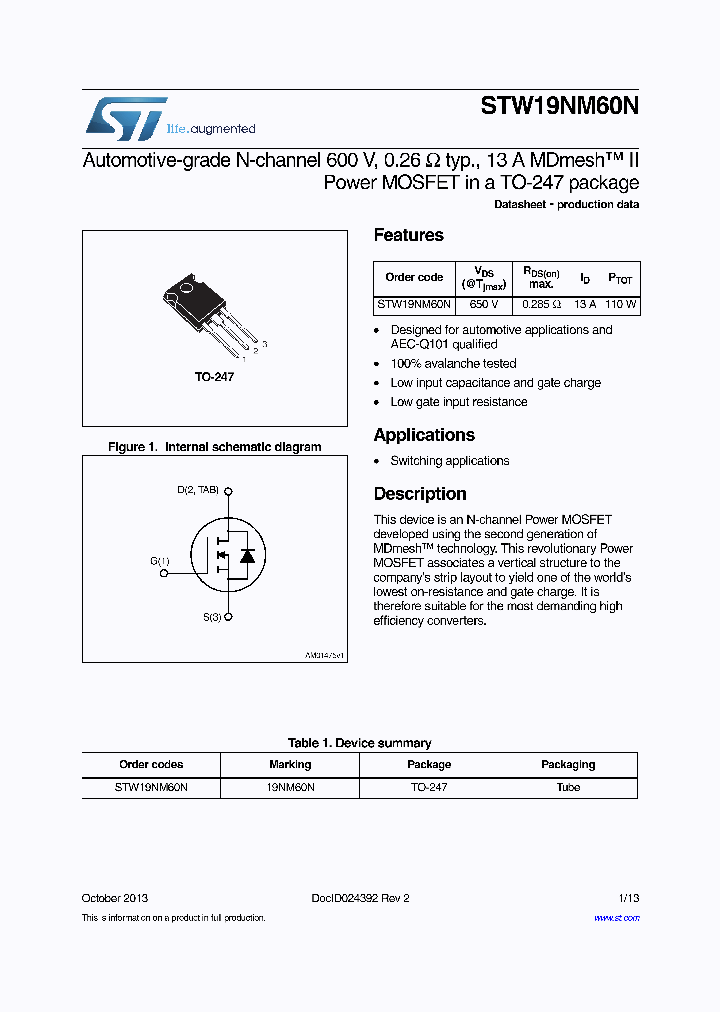 STW19NM60N_8237335.PDF Datasheet