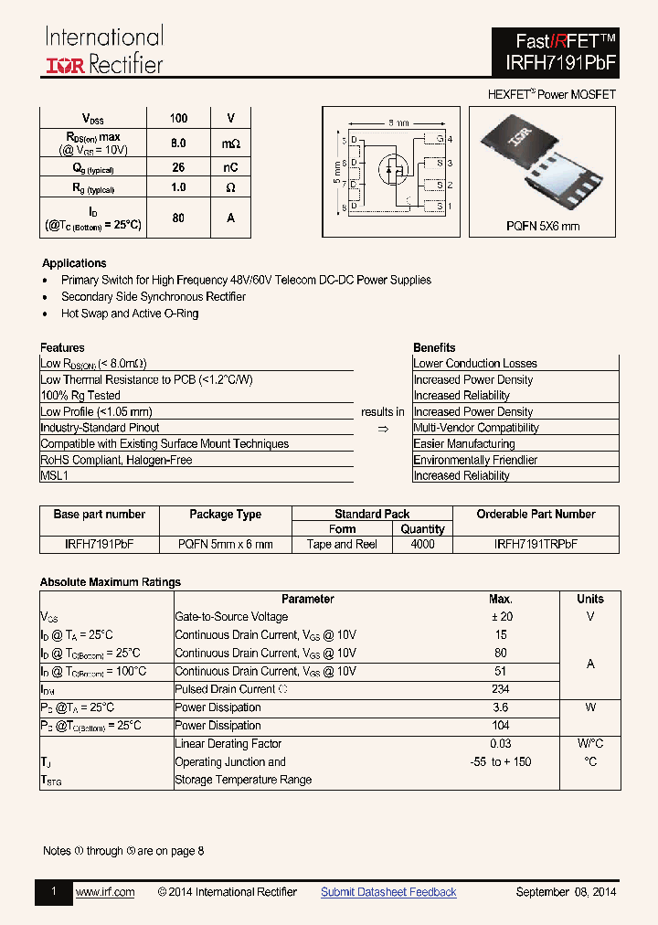 IRFH7191PBF_8239628.PDF Datasheet