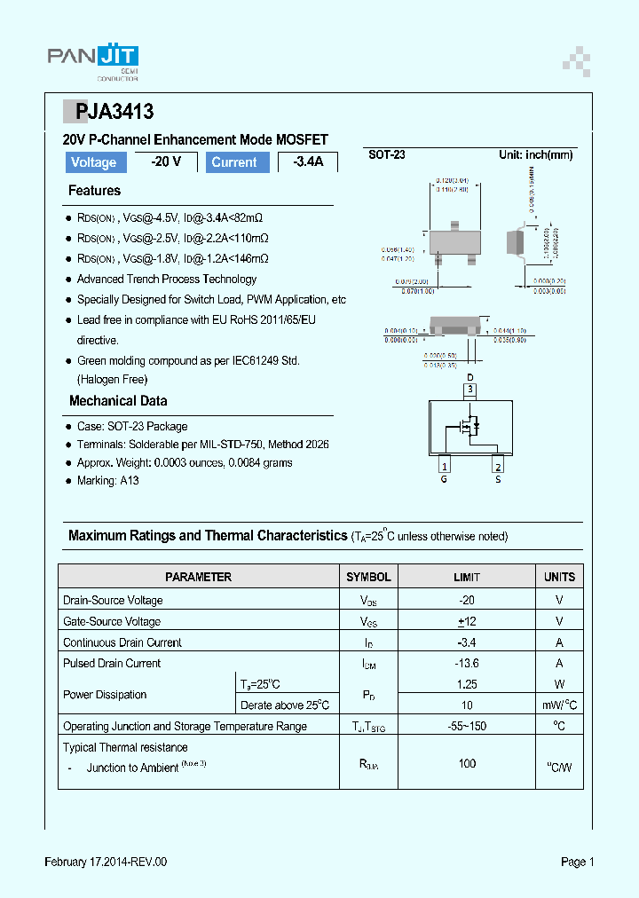 PJA3413_8243739.PDF Datasheet