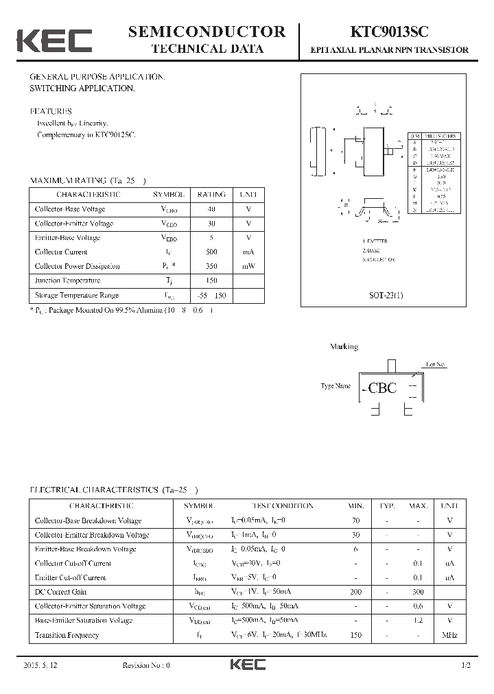 KTC9013SC_8248257.PDF Datasheet