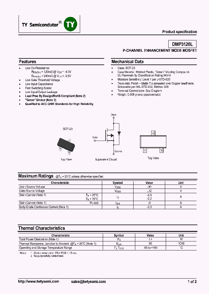 DMP3120L_8250677.PDF Datasheet