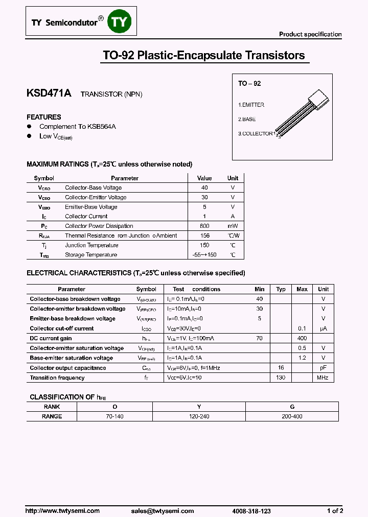 KSD471A_8250983.PDF Datasheet